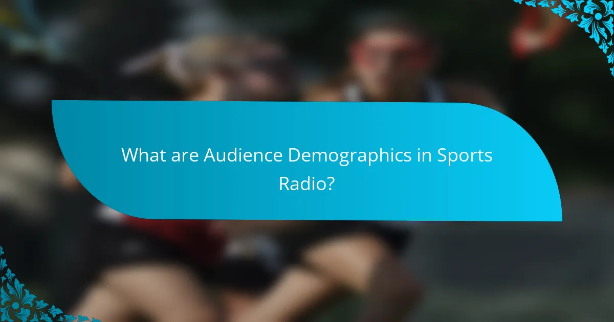 What are Audience Demographics in Sports Radio?