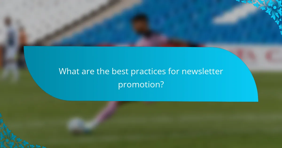 What are the best practices for newsletter promotion?