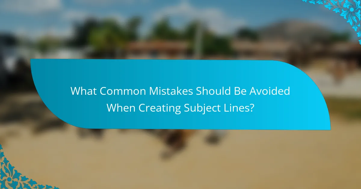 What Common Mistakes Should Be Avoided When Creating Subject Lines?
